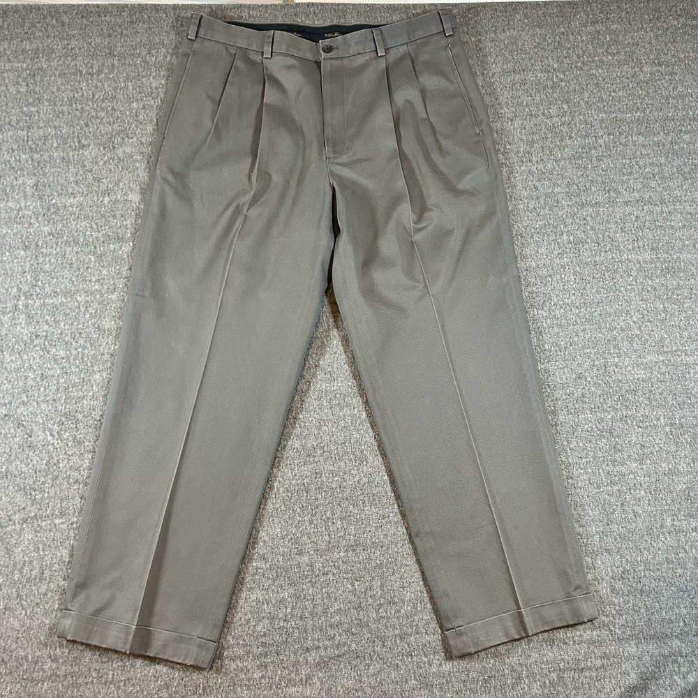 Brooks Brothers Elliot Advantage Chino Pants Mens 38x30‎ Fits 39x29 Gray Pleated